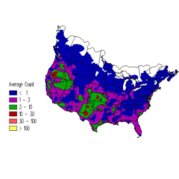 Northern Harrier winter distribution map