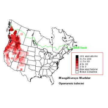 MacGillivray's Warbler distribution map