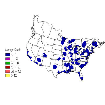 Rose-breasted Grosbeak winter distribution map