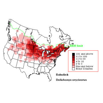 Bobolink distribution map