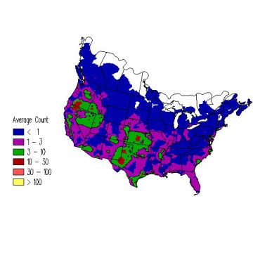 Northern Harrier winter distribution map