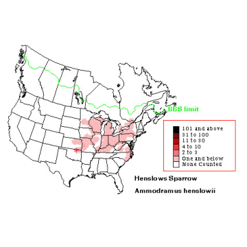 Henslow's Sparrow distribution map