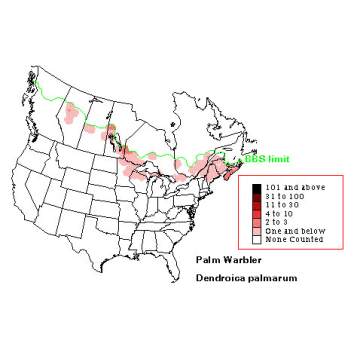 Palm Warbler distribution map
