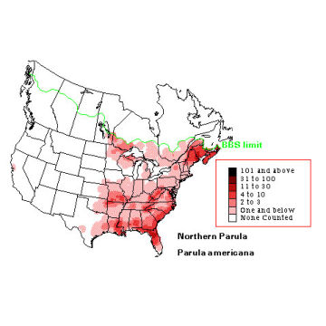 Northern Parula distribution map