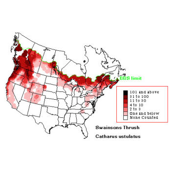 Swainson's Thrush distribution map