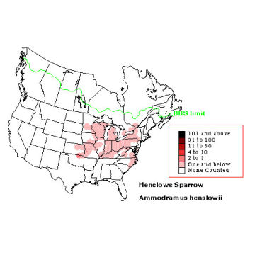 Henslow's Sparrow distribution map