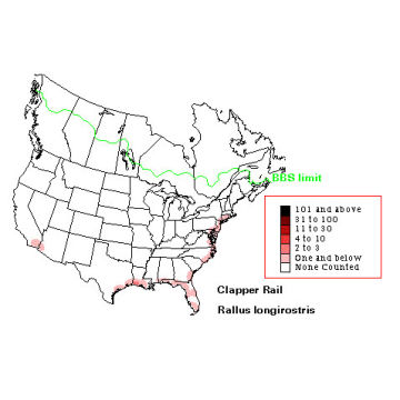 Clapper Rail distribution map