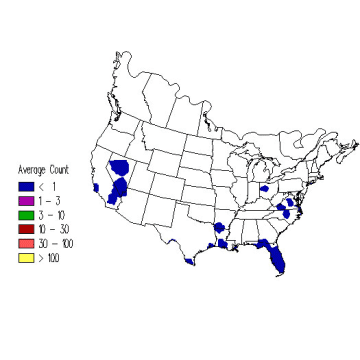 Black-throated Blue Warbler winter distribution map