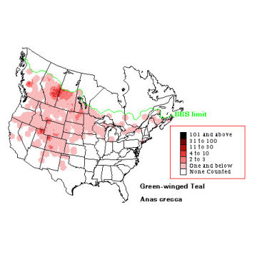 Green-winged Teal distribution map