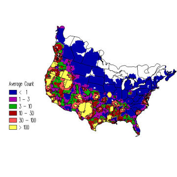 Northern Pintail winter distribution map