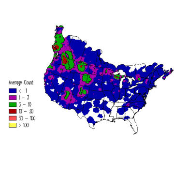 Red Crossbill winter distribution map