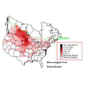 Blue-winged Teal distribution map