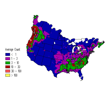 Golden-crowned Kinglet winter distribution map