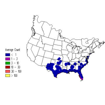 Yellow-crowned Night-Heron winter distribution map