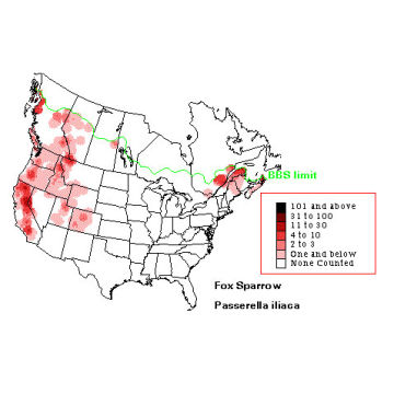 Fox Sparrow distribution map