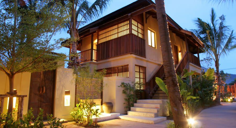 Exterior view of a guest lodge at Burirasa Village Koh Samui Hotel in Koh Samui, Thailand