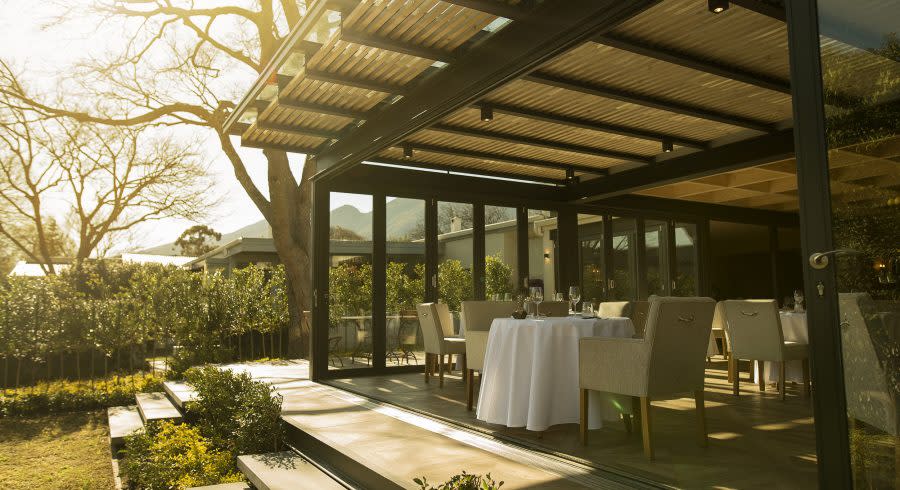 Außenansicht des Boutiquehotels Le Quartier Francais in Südafrika