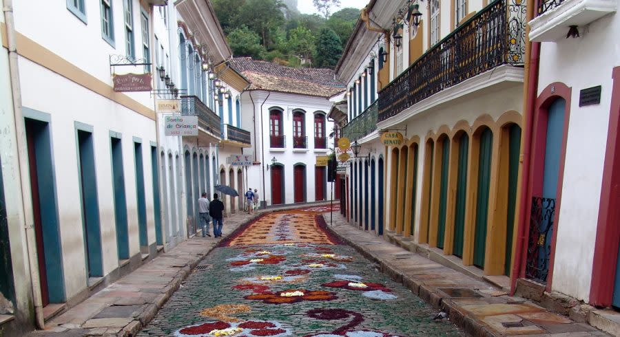 The colonial town of Ouro Preto in Brazil.