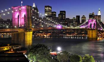 a view of a city at night
