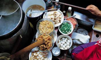 a pan of food on a table