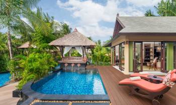 a small house in a pool