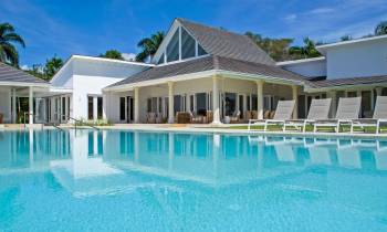 a small house in a pool of water