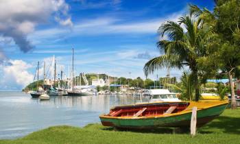 a small boat in a body of water