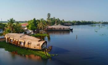 a small boat in a body of water