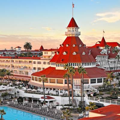 Hotel at sunset