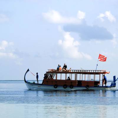 a small boat in a body of water
