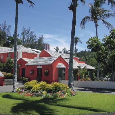 a palm tree in front of a house