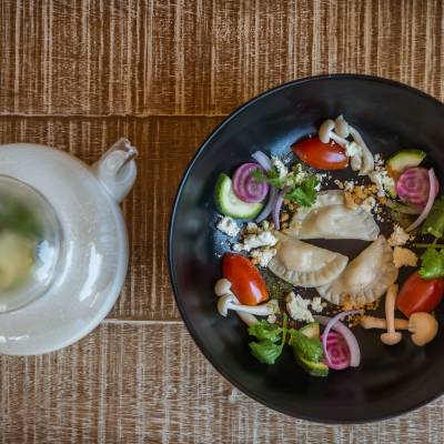a bowl of food on a plate