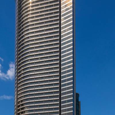 a tall tower in a city