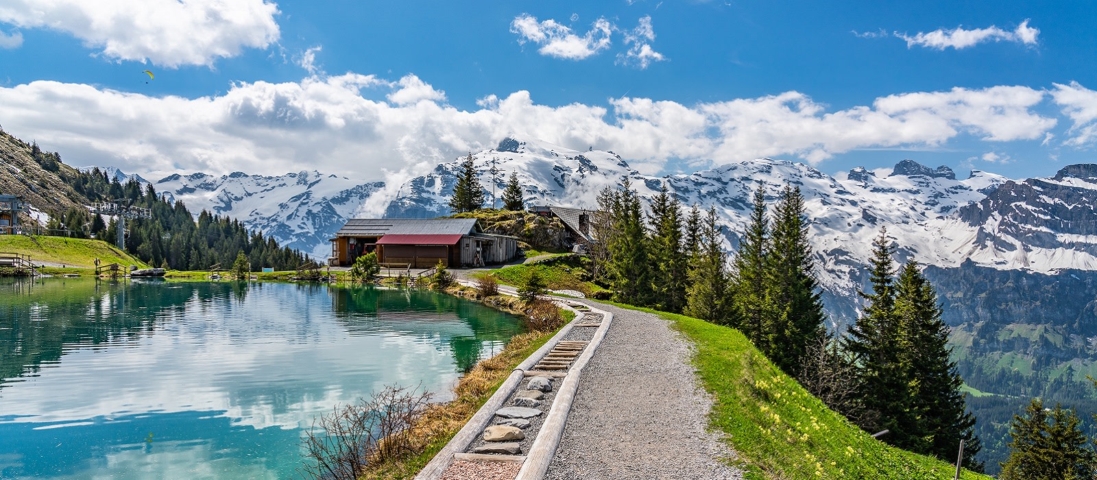 Switzerland, Engelberg, Shonegg lake with alps Things to do in Switzerland