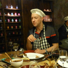 Man enjoying Argentina cuisine