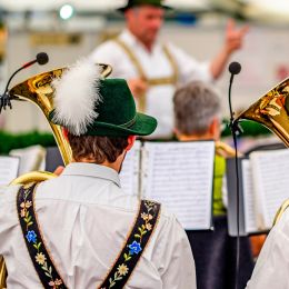 Bavarian musician in a festival tent, Germany Tours, Europe