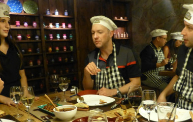 Man enjoying Argentina cuisine