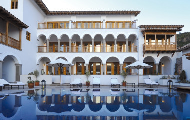 Außenpool im Hotel Belmond Palacio Nazarenas, Cusco, Peru