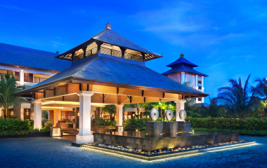Exterior view of St. Regis Bali Resort Hotel in Nusa Dua, Indonesia