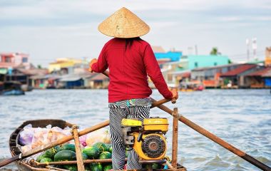 Enchanting Travels Vietnam Tours Floating market at the Mekong in Can Tho, Vietnam