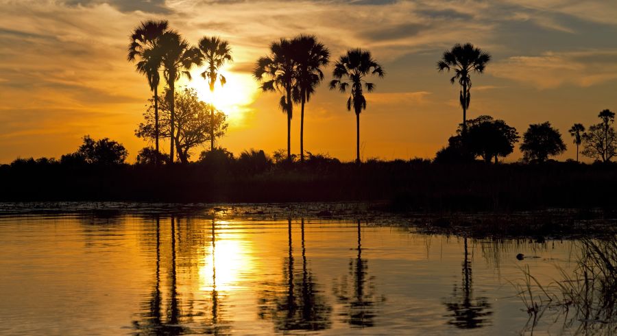 Sonnenuntergang in Botswana