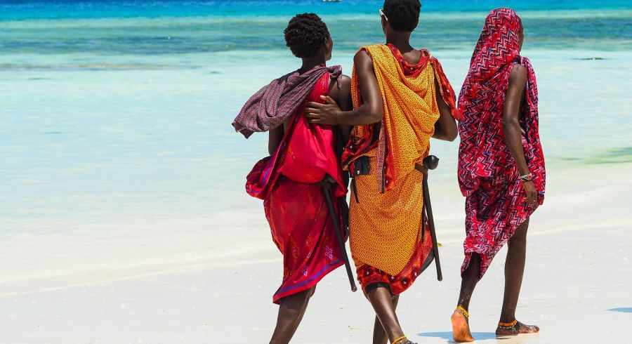 Maasai boys on the shores of Nungwi in Zanzibar