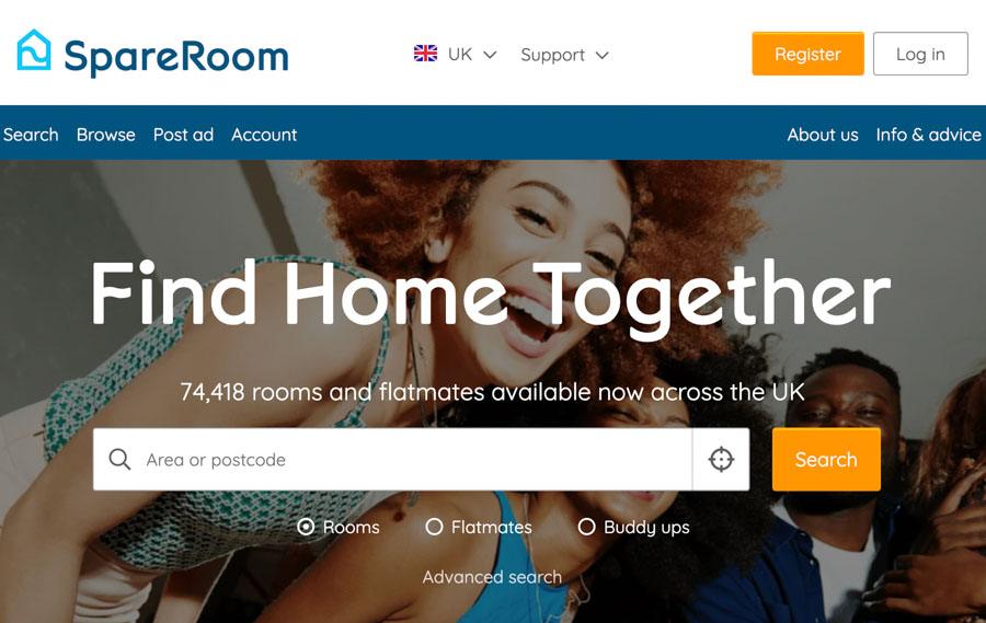 Spareroom website