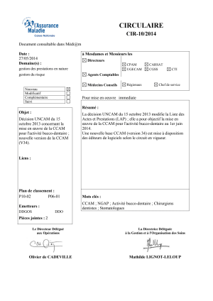 Circulaire cpam has cantilever dormn8 - Eugenol