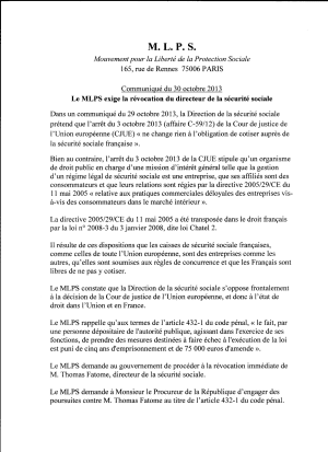 Communique mlps 30 octobre 2013 knfij4 - Eugenol