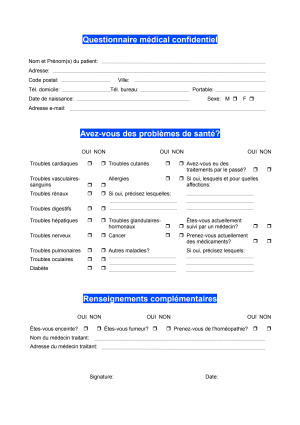 Questionnaire m dical kwxuhs - Eugenol