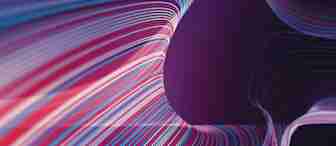 A mesmerizing abstract image featuring dynamic, flowing lines in vibrant shades of pink, blue, and purple, creating a sense of motion and depth. The lines converge and twist, forming an intricate and fluid pattern against a dark background.