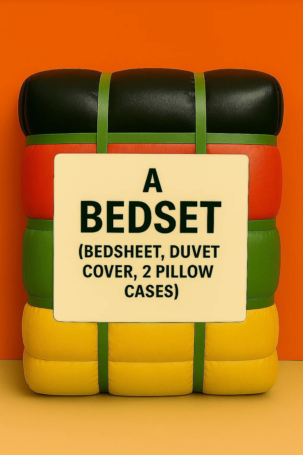 A Bedset (Bedsheet, Duvet Cover, 2 Pillow Cases):
