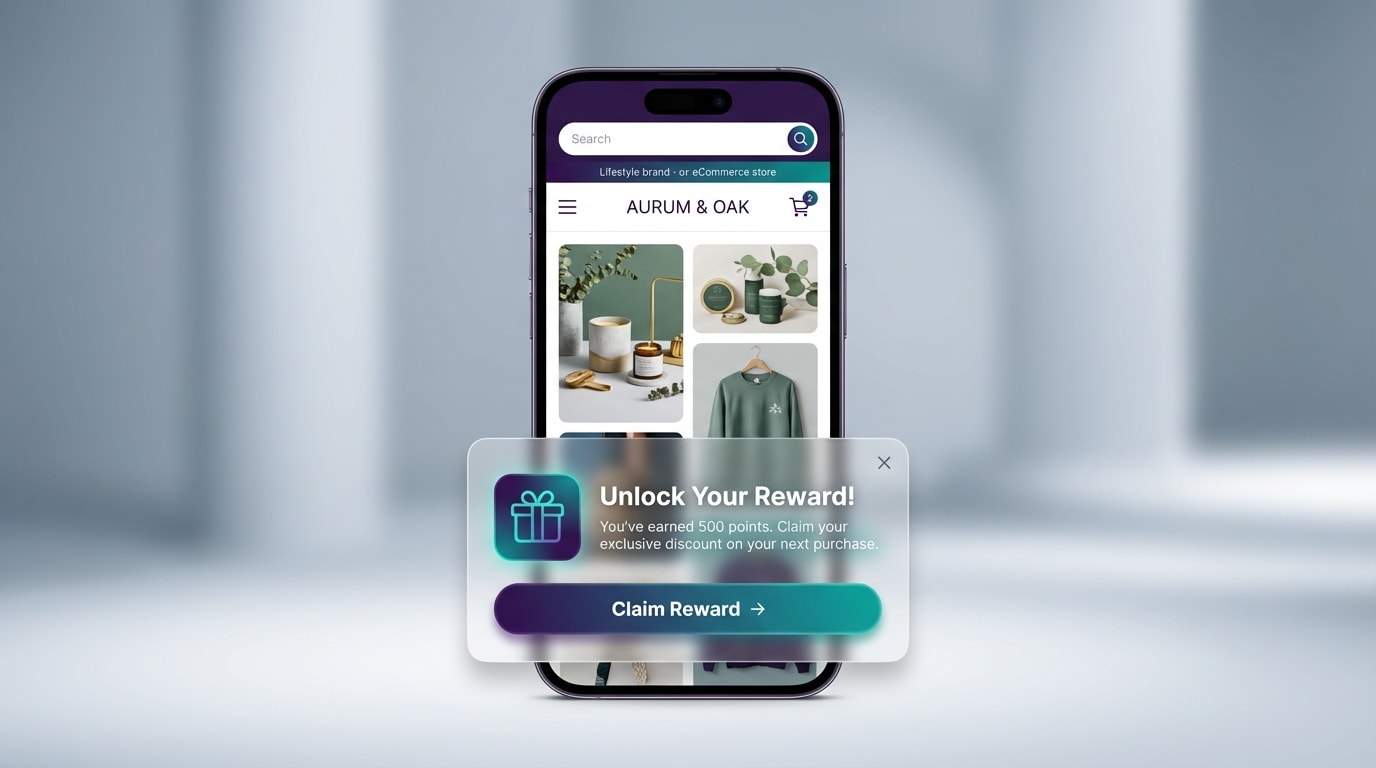 A clean, mobile-optimized Shopify loyalty popup that doesn't obscure the entire screen