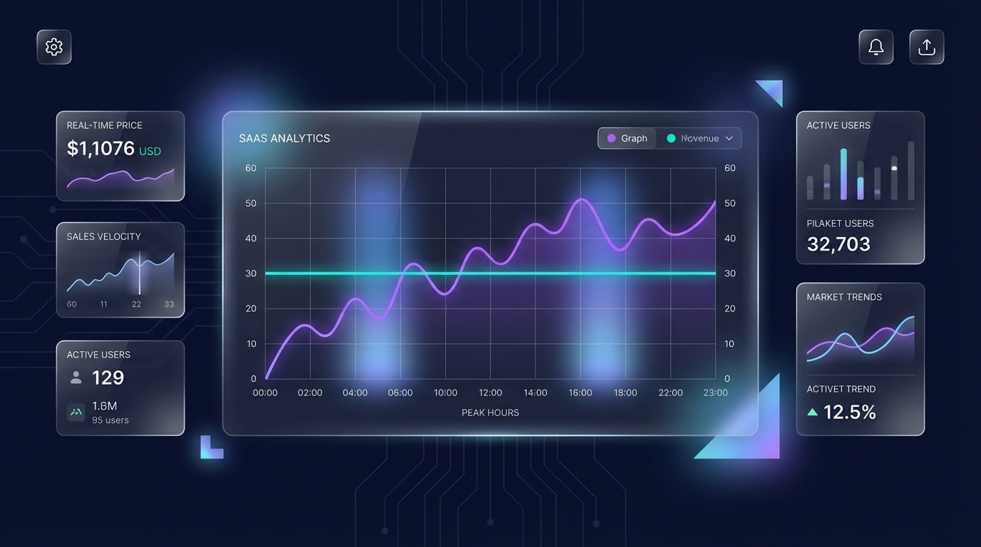 A dashboard showing price adjustments correlating with maintaining a steady sales velocity during competitive hours